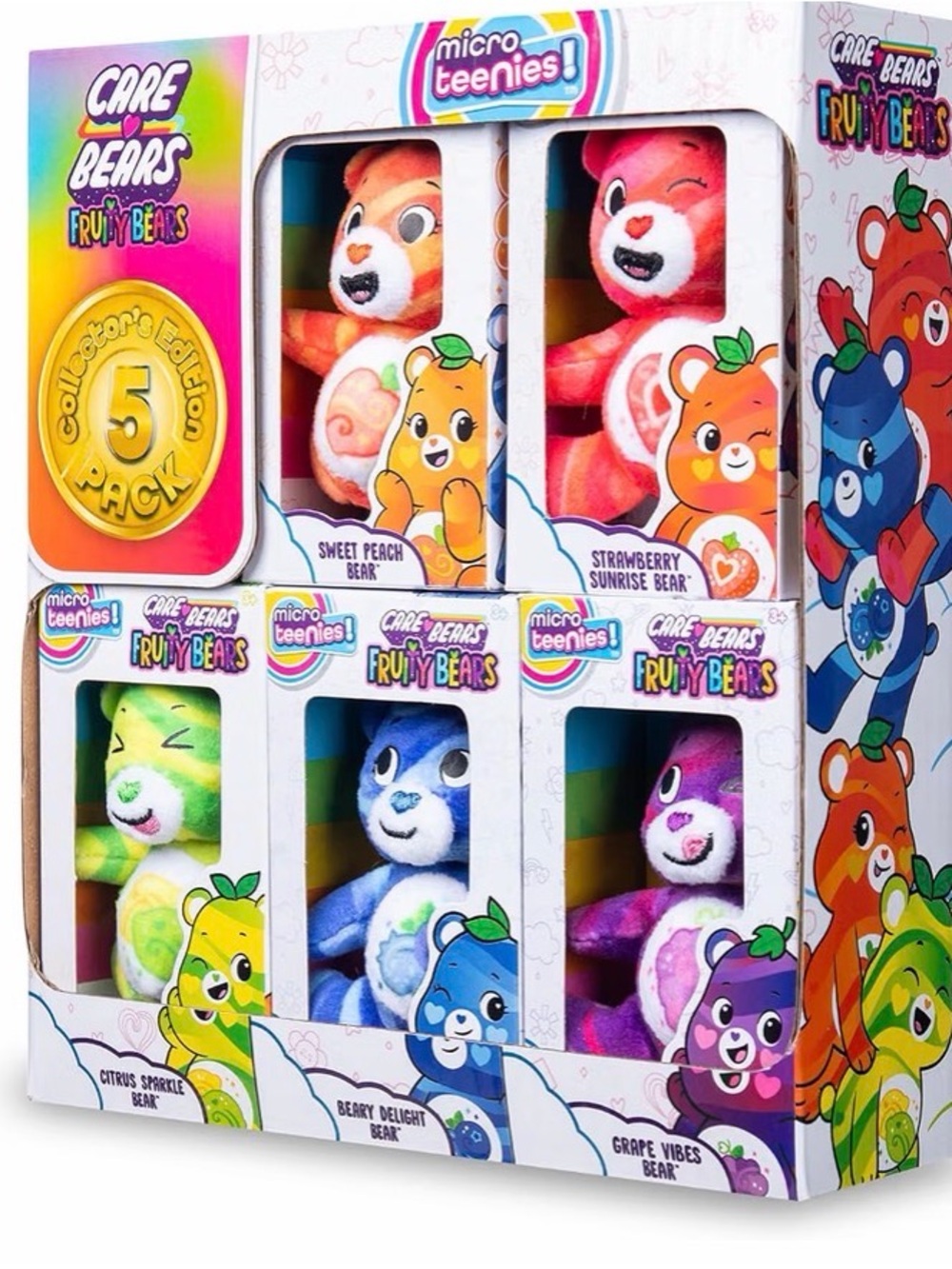 Care Bears Fruity Bears Micro Teenies 5-Pack Plush - Multicolor